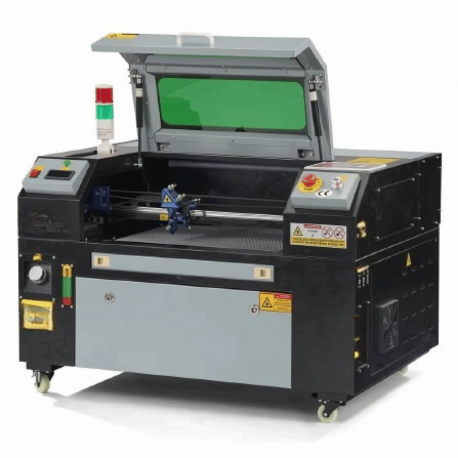 Macchina laser CO2 IVEX con porta aperta